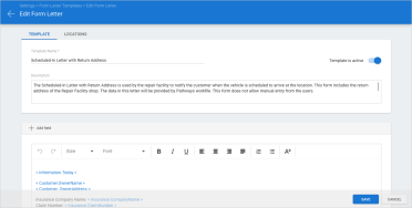 Edit Form Letter Templates